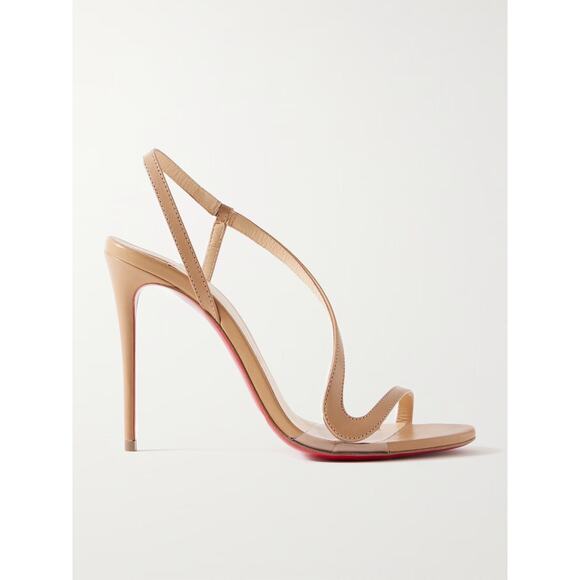 Christian Louboutin Rosalie 100 PVC-trimmed Leather Sandals - 39.5/9.5 - Neutral - Picture 1 of 4